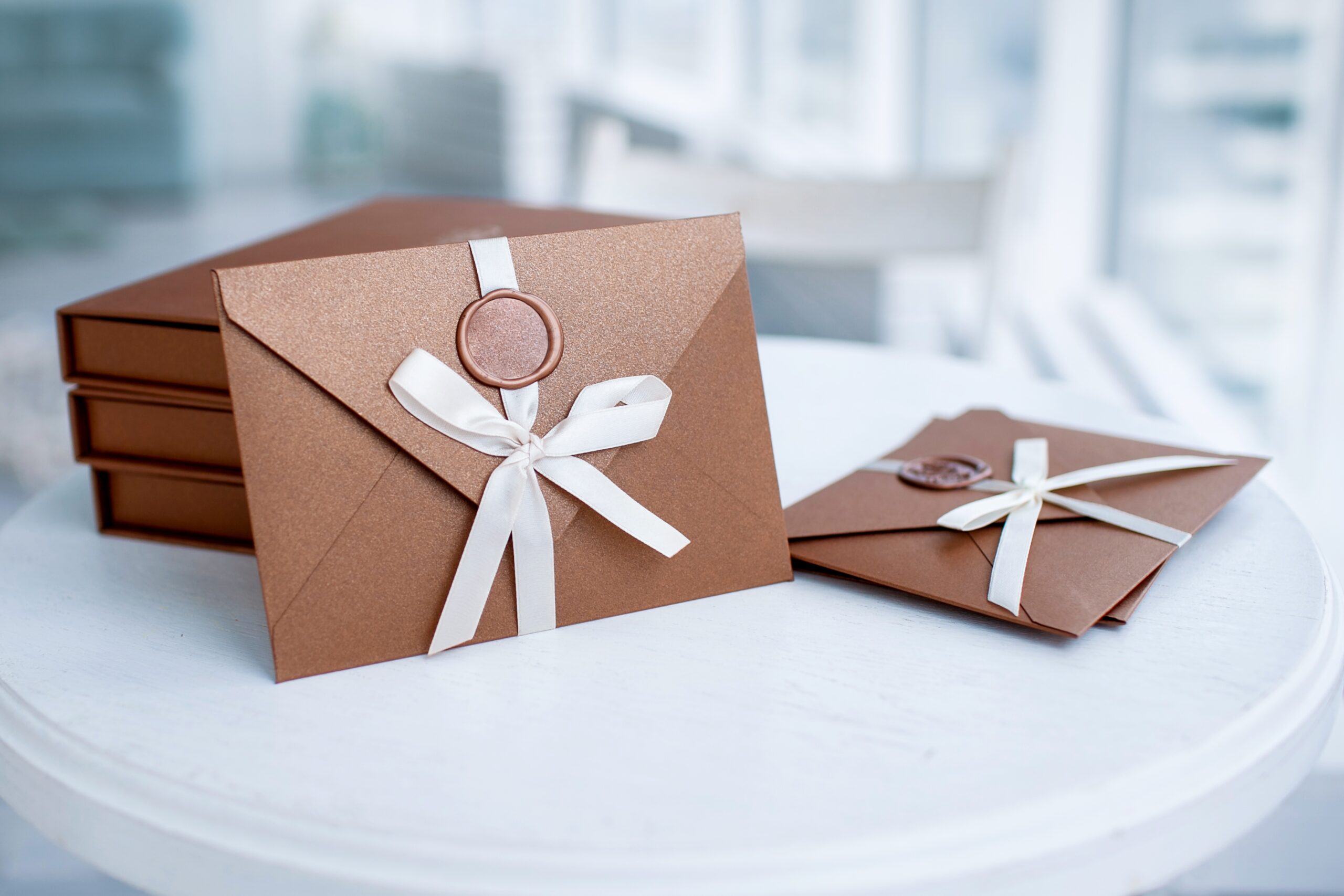bronze invitation envelope with ribbon and wax sea 2025 01 08 07 42 02 utc scaled